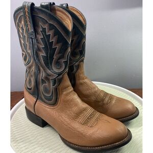 Ariat Men's Leather Heritage Western Tan&Dark Green Cowboy Riding Boots‎ 11.5D